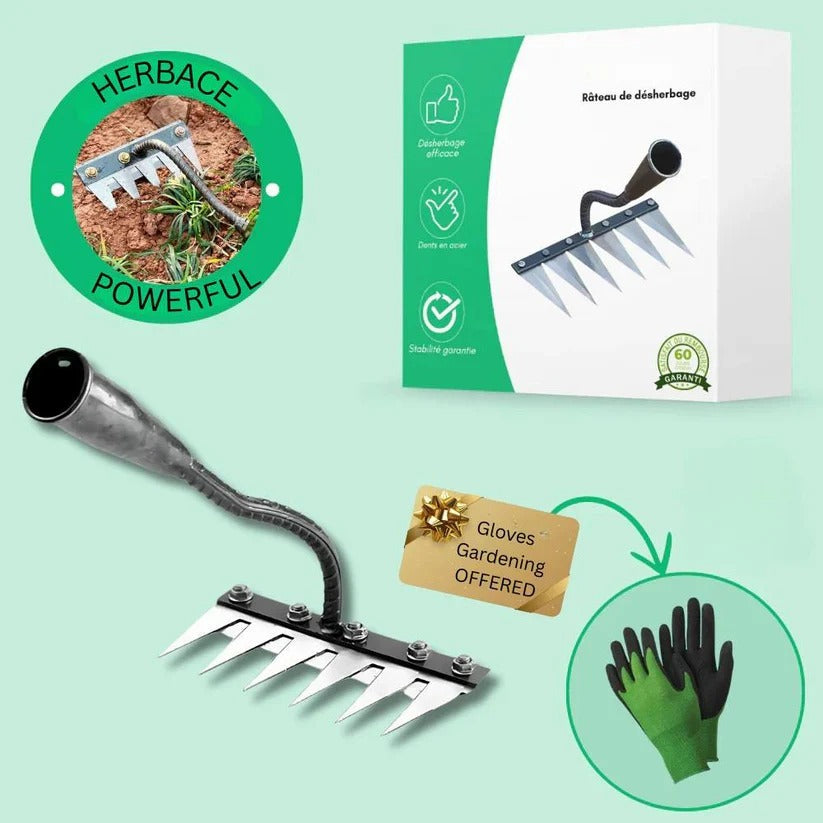 Durable Steel Garden Rake for Effective Weed Removal and Soil Control