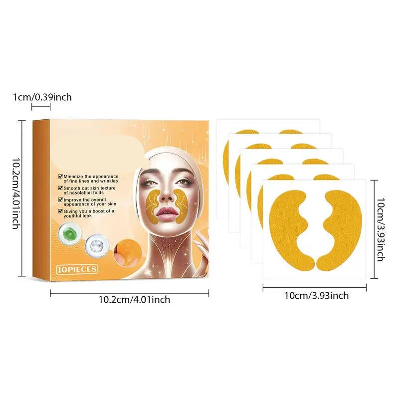 Hydrating Under Eye and Smile Line Facial Patches, Pack of 10