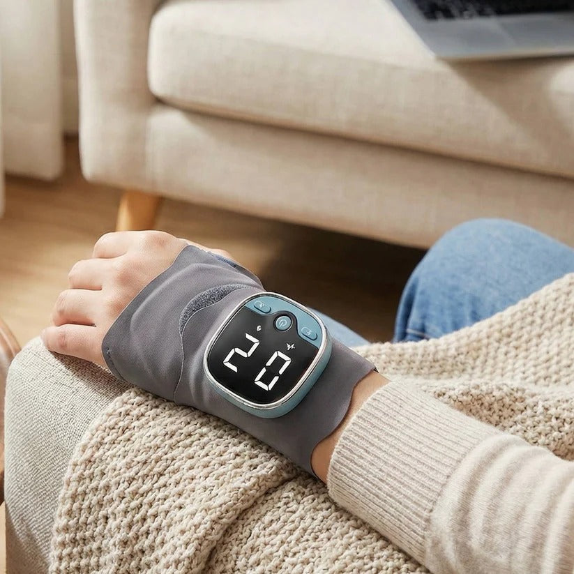 Heated Electric Hand Massage Device with 5 Function Modes and Adjustable Intensity
