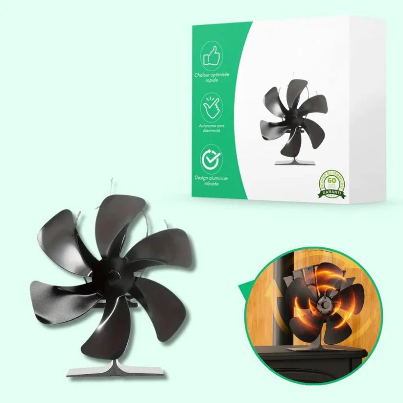 Silent Wood Stove Top Fan for Efficient Heat Distribution and Warm Air Circulation