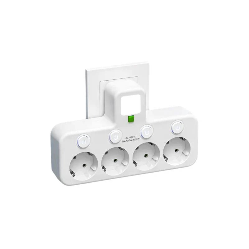 Multi-Outlet Power Strip with USB and USB-C Ports and 2500W Surge Protection