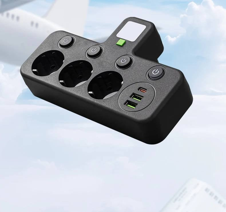 Multi-Outlet Power Strip with USB and USB-C Ports and 2500W Surge Protection