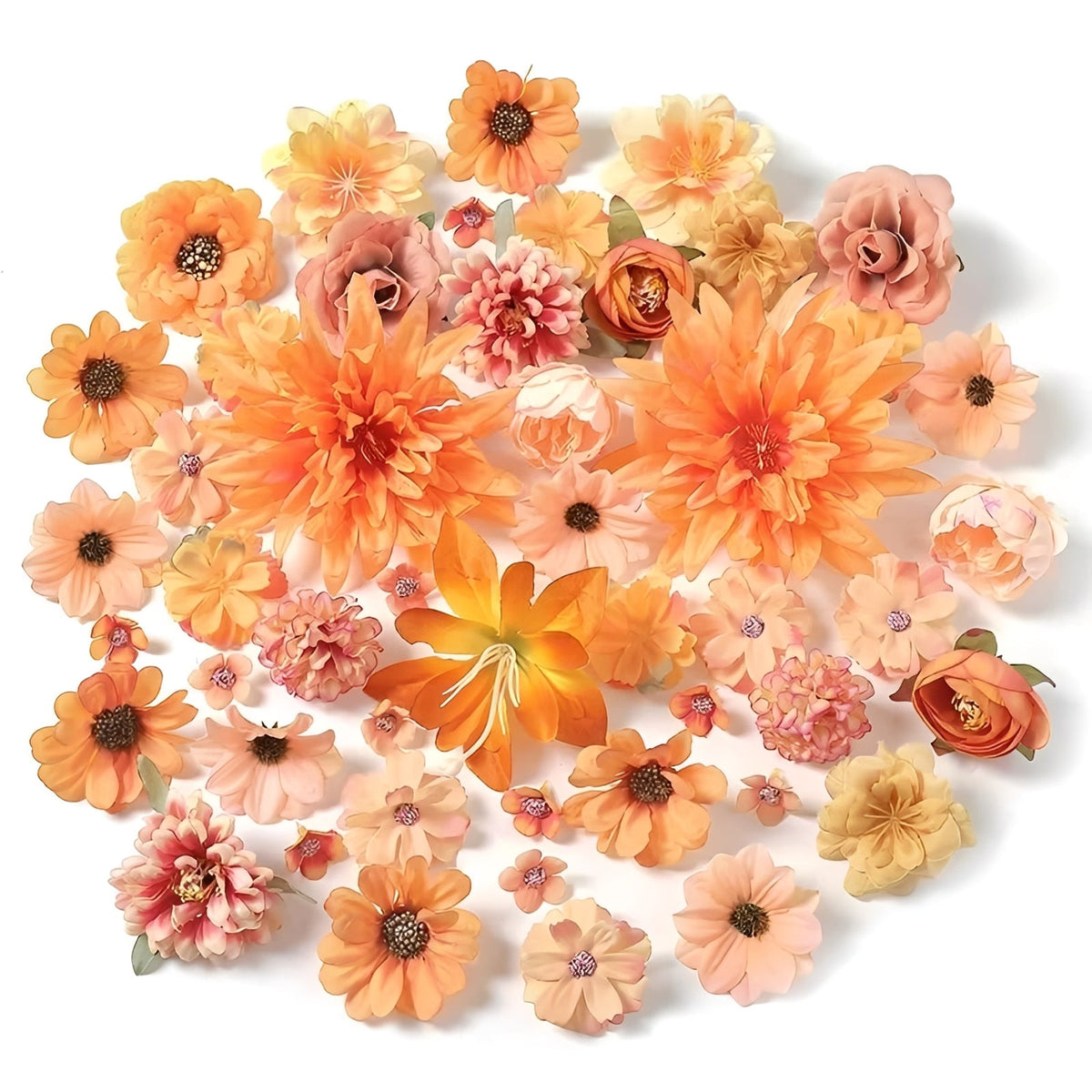 Silk Rose and Daisy Artificial Flower Heads for DIY Wreaths
