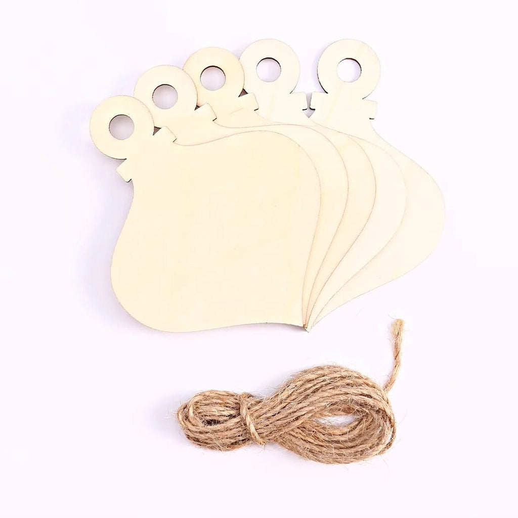 Unfinished Wooden Ornament Blanks for DIY Crafts, 10 Piece Set