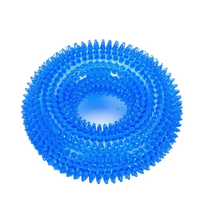 Rubber Dog Chew Ring Toy with Built In Squeaker