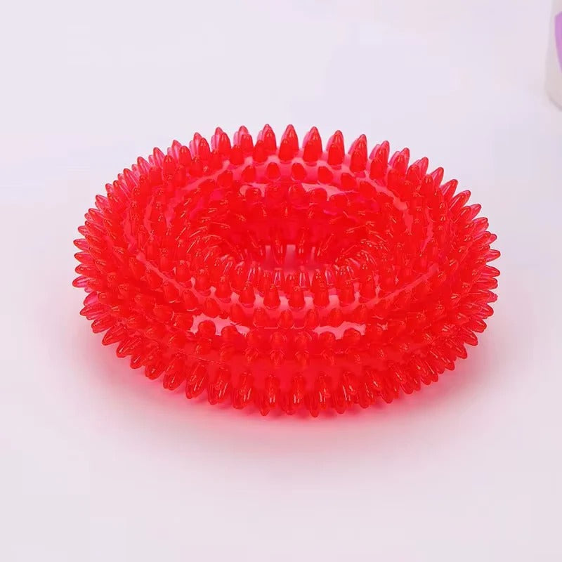 Rubber Dog Chew Ring Toy with Built In Squeaker