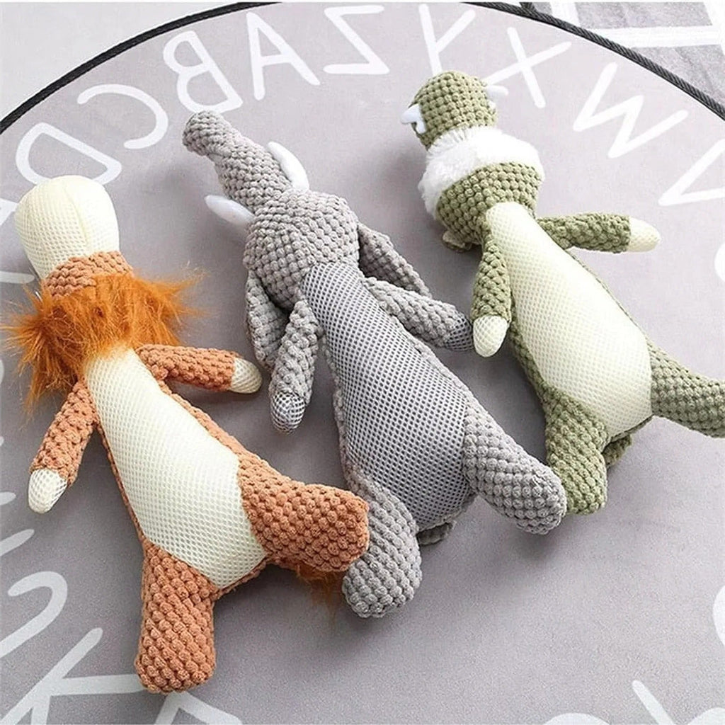 Plush Dog Toy with Built In Squeaker for Indoor Play and Fetch