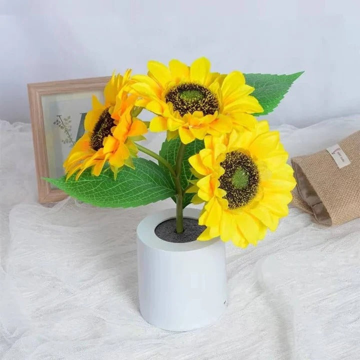 USB Rechargeable LED Sunflower Lamp with Adjustable Stem