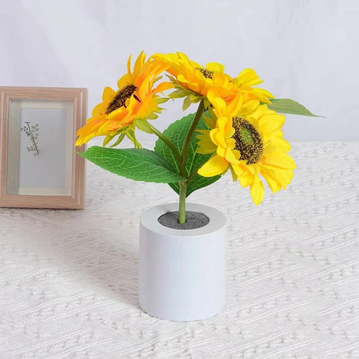 USB Rechargeable LED Sunflower Lamp with Adjustable Stem