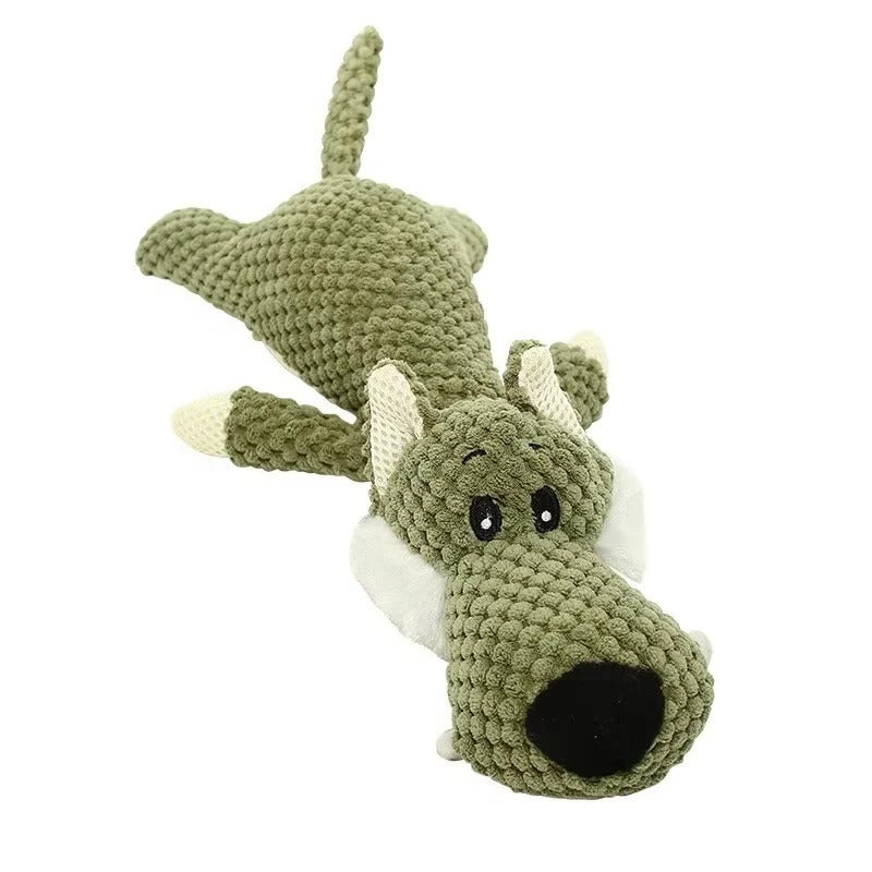 Plush Dog Toy with Built In Squeaker for Indoor Play and Fetch