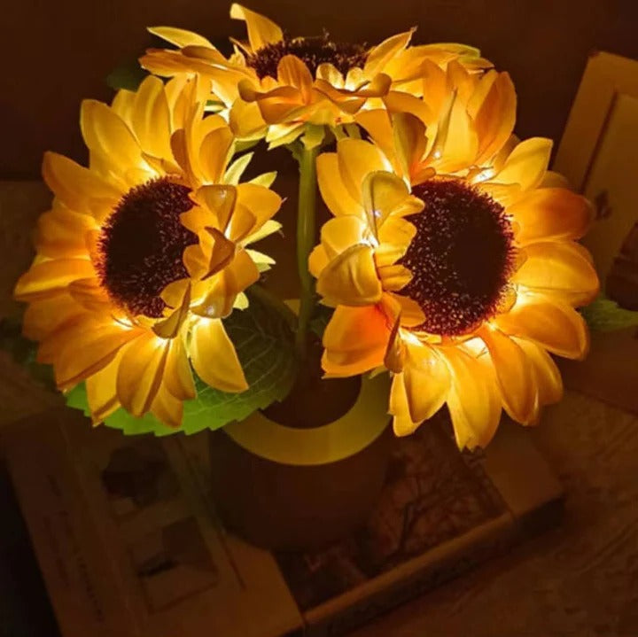 USB Rechargeable LED Sunflower Lamp with Adjustable Stem