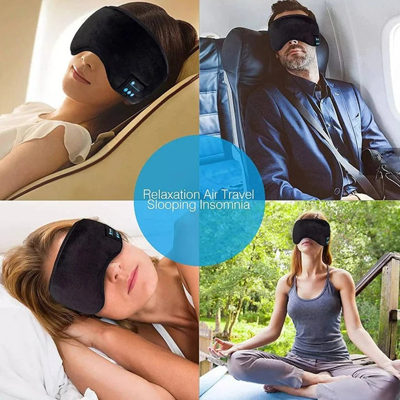Bluetooth Sleep Mask Headphones with Adjustable Fit and Built In Speakers