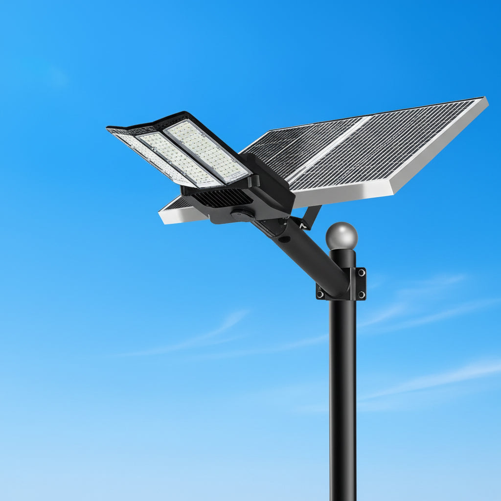 Solar Powered LED Flood Light with Motion Sensor and Dual Panel