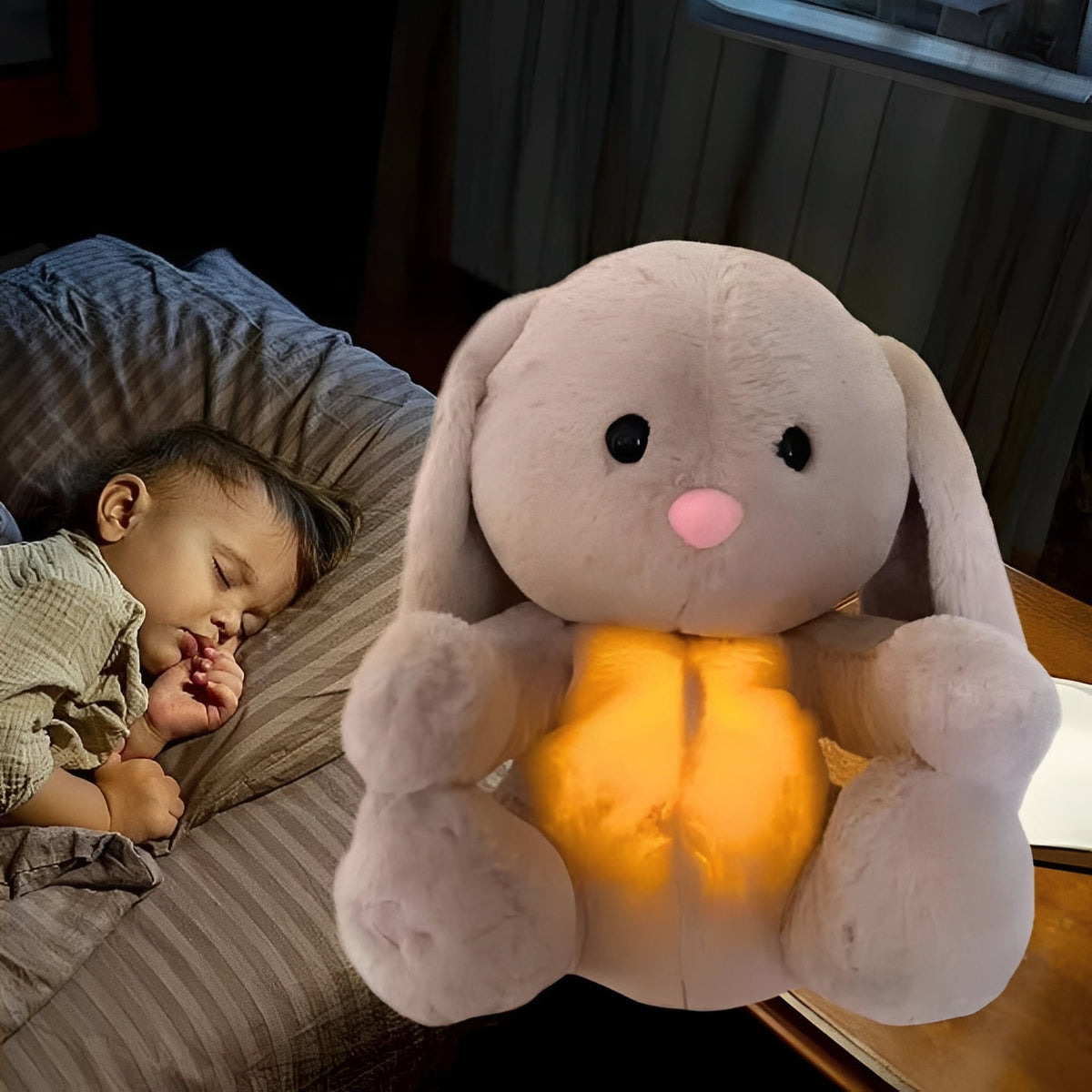 Stuffed Animal Bunny with Breathing Motion Feature