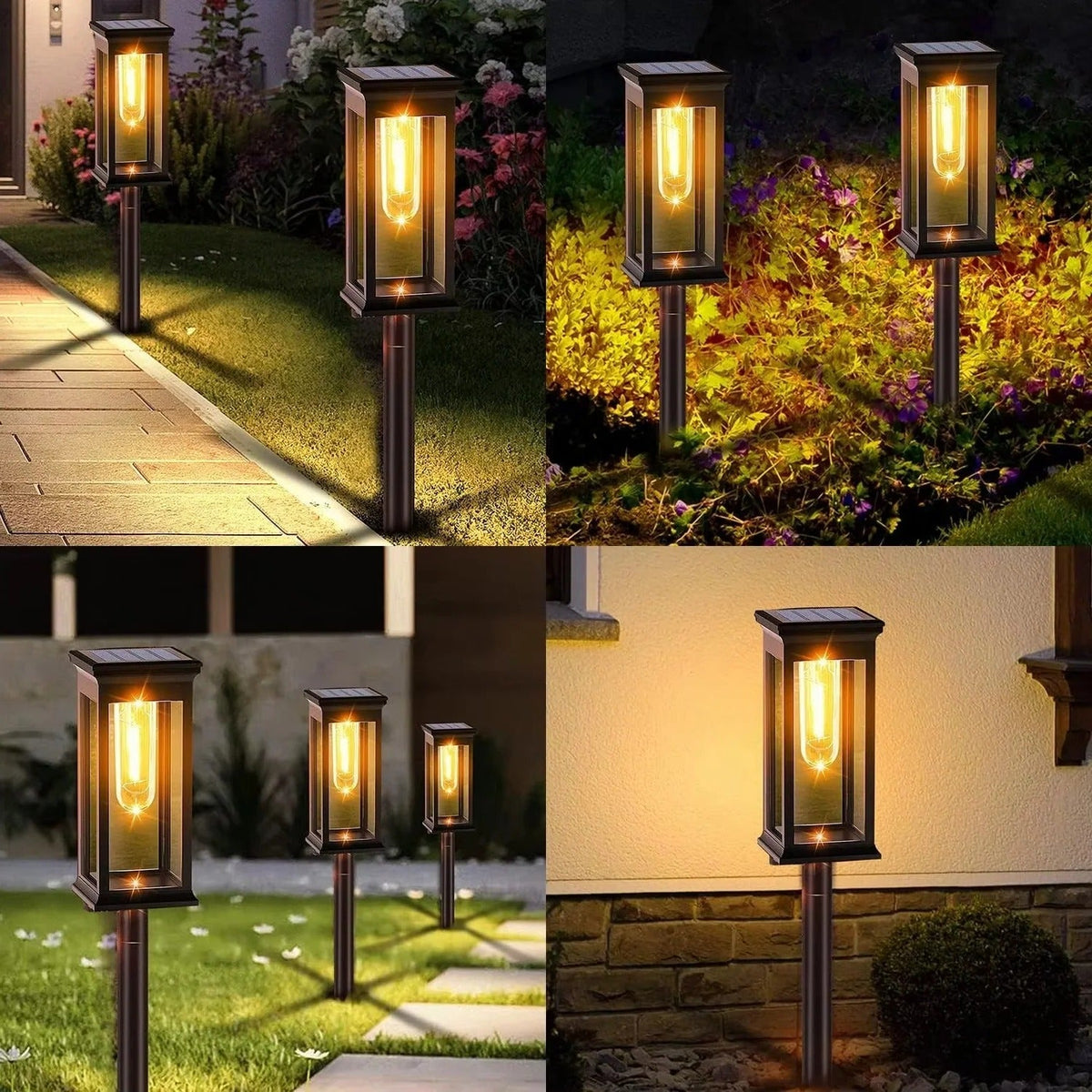 Solar Powered Path Lights for Outdoor Walkways, Set of 2