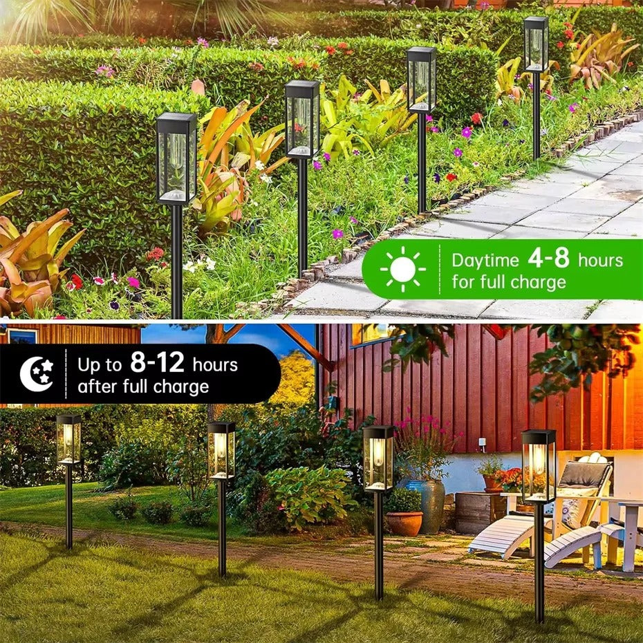 Solar Powered Path Lights for Outdoor Walkways, Set of 2