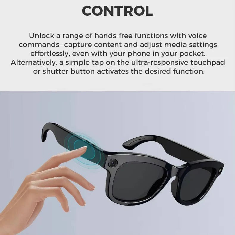 Smart Glasses with Built In Video Camera and Bluetooth Audio