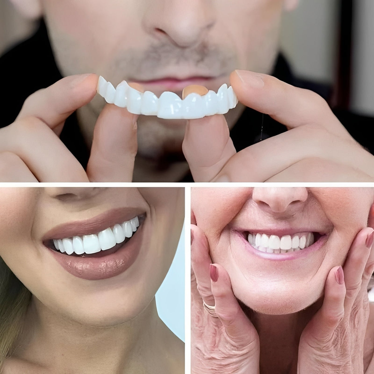 Snap On Cosmetic Tooth Covers for Adults, 2 Piece Set