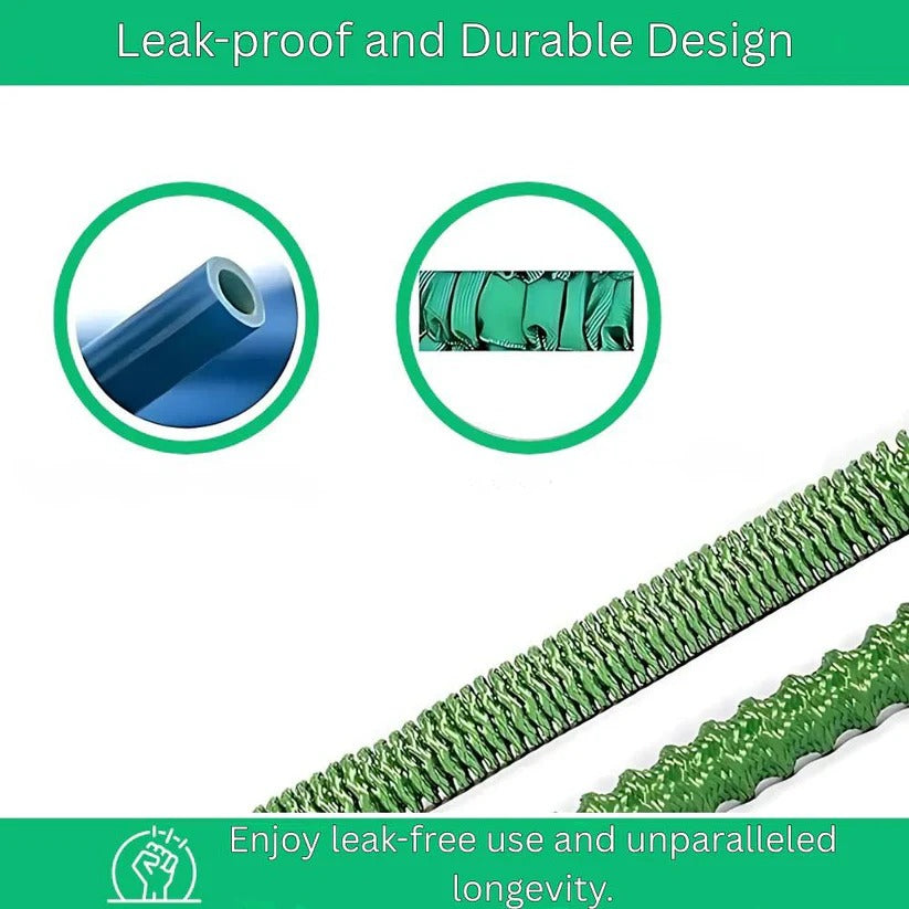 Flexible Expandable Garden Hose with 10 Nozzle Settings and Leak-Proof Fittings