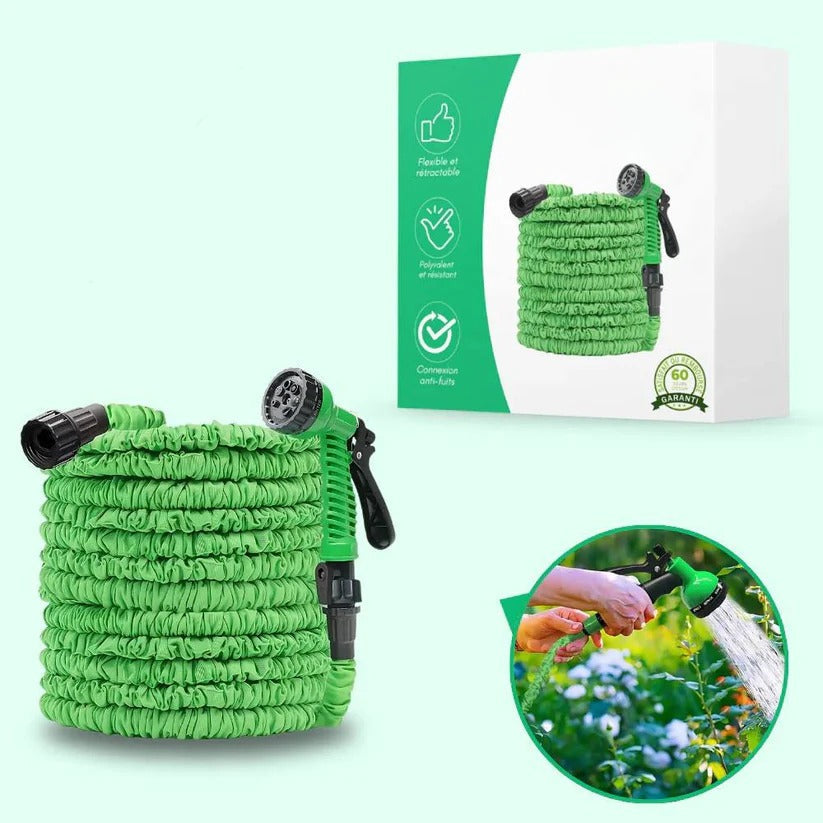 Flexible Expandable Garden Hose with 10 Nozzle Settings and Leak-Proof Fittings