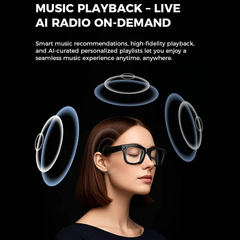 Smart Glasses with Built In Video Camera and Bluetooth Audio