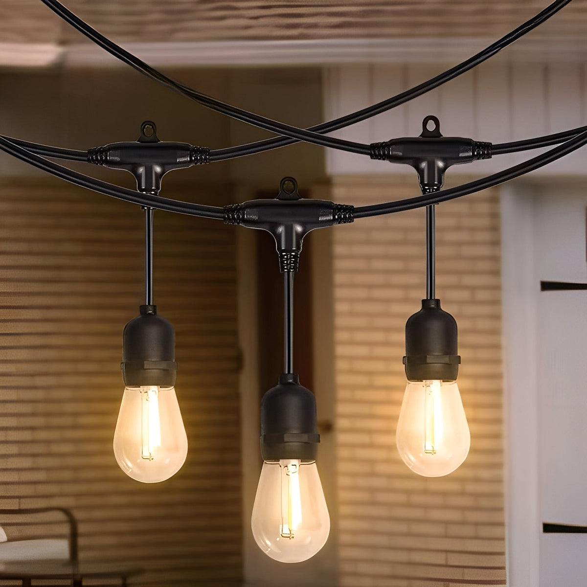 Outdoor LED String Lights with E27 Sockets and 220V Power