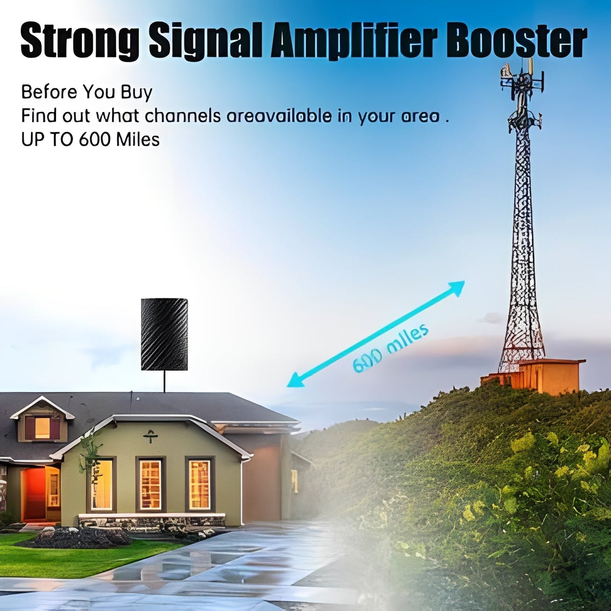 Digital TV Antenna for Over the Air Broadcast Reception