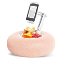 Fuzzy Phone Holder Pillow with Integrated Snack Bowl