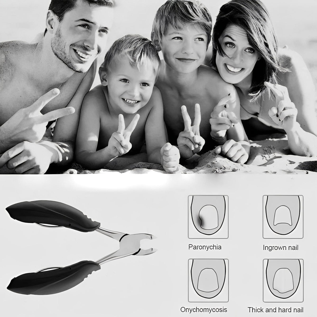 Toenail Clipper for Thick Nails with Curved Blade Design