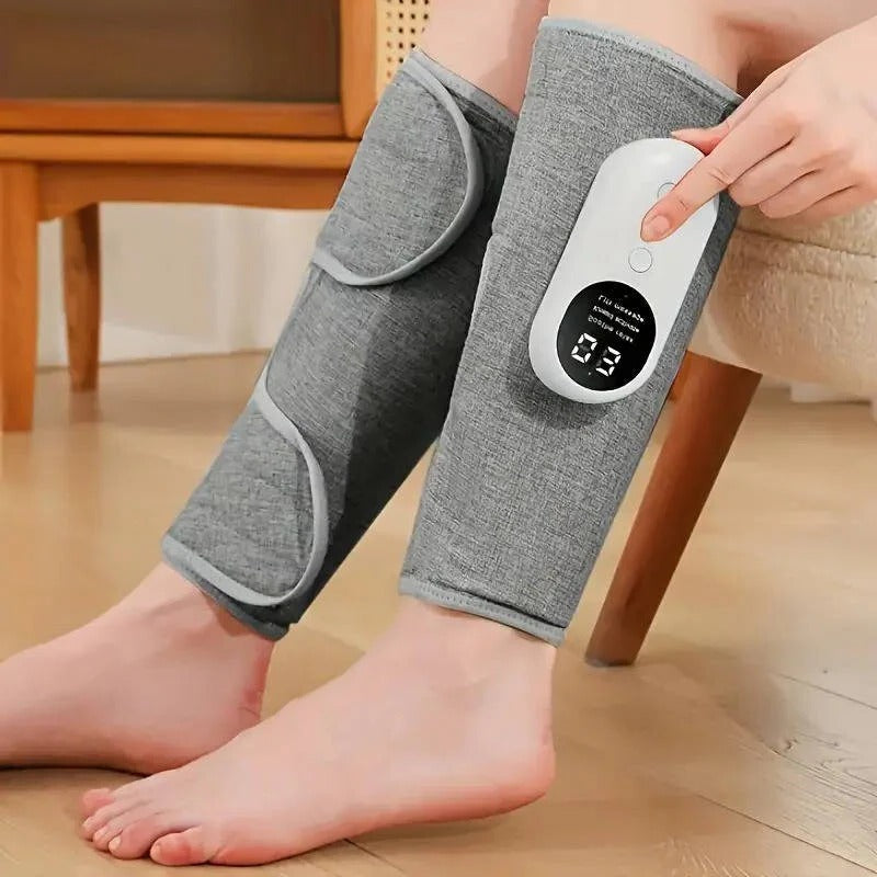Cordless Air Compression Leg Massager with Heat Therapy and Calf Wrap Design