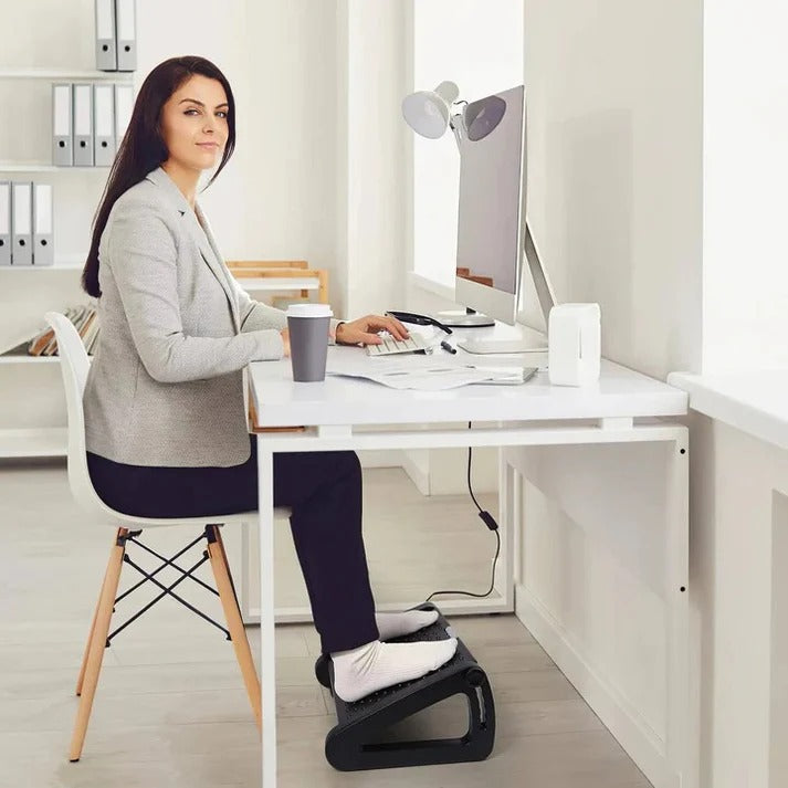 Adjustable Under Desk Foot Rest with Dual Texture Surface