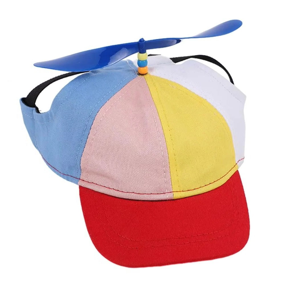 Adjustable Pet Cap with Decorative Propeller