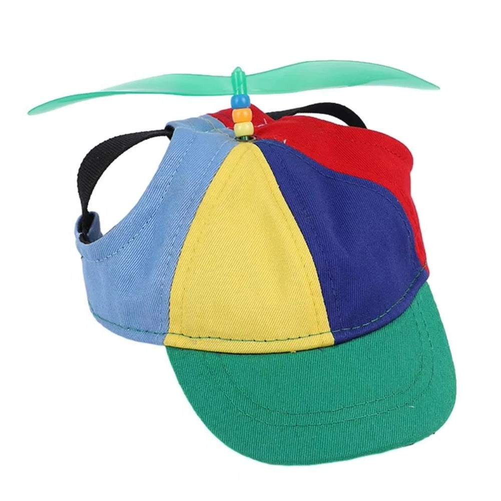 Adjustable Pet Cap with Decorative Propeller