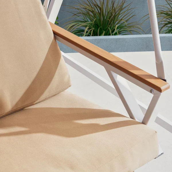 Averra 3-Seater Brown Outdoor Swing Chair, Steel Frame with Cushions and Canopy