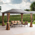 Seranta Brown Outdoor Gazebo with Netting & Aluminium Frame