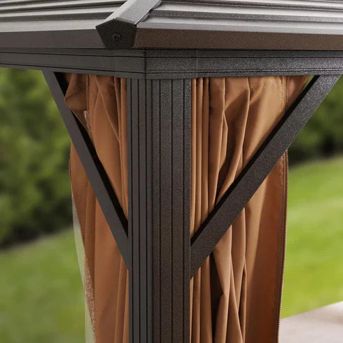 Seranta Brown Outdoor Gazebo with Netting & Aluminium Frame
