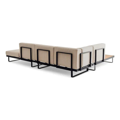 Solvara Luxe 8-Seater Outdoor Corner Sofa Set, Beige