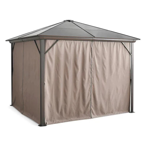 Trevana 3x3m Brown Outdoor Gazebo with Netting and Ceiling Hook