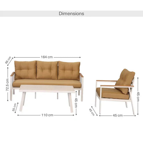 Verano 5-Seater Outdoor Sofa Set in Brown with Coffee Table