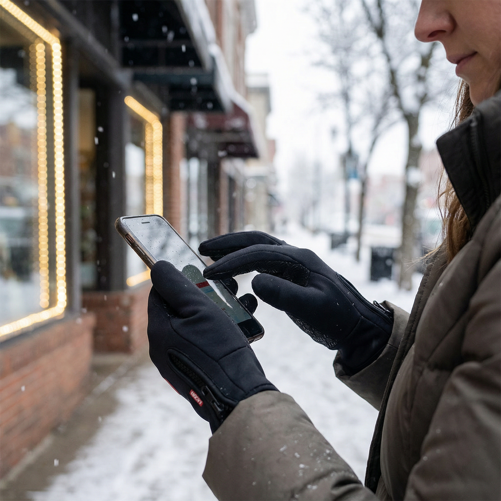 Ultra Thin Thermal Gloves, Unisex Touch Screen Winter Fleece Gloves